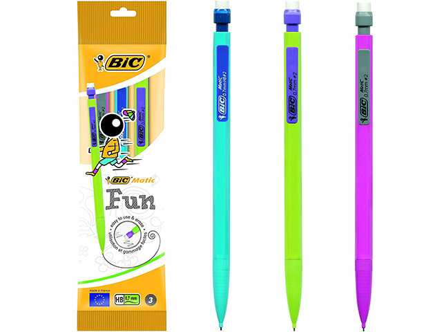 HB Blister 3 portamine Colori Assortiti BIC Portamine Ricaricabile Fun MATIC 0,7 mm 