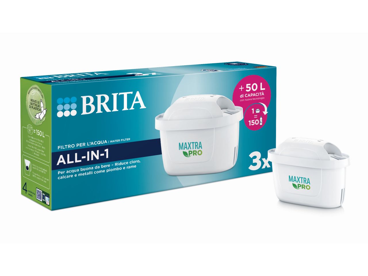 Brita filtro maxtra pro all in one per caraffe filtranti - la confezione  contiene 3 filtri