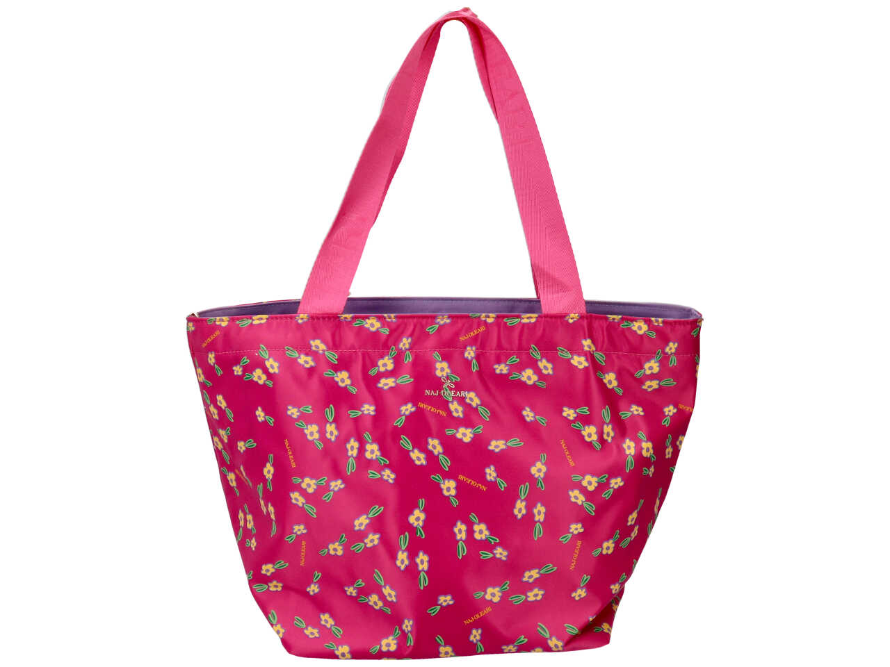 Borsa a mano Naj Oleari da donna in poliestere fucsia con fantasia floreale 41x24x22 cm Agrusti.eu