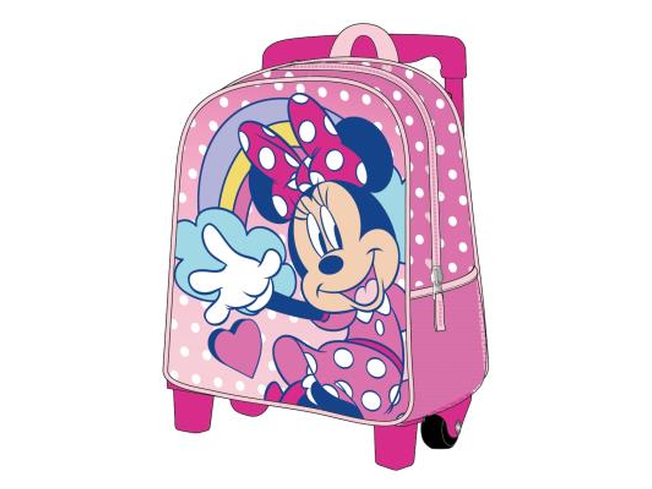 Zaino trolley asilo Minnie per bambina in poliestere fucsia e rosa 29 5x25x12 cm Cerda Agrusti.eu