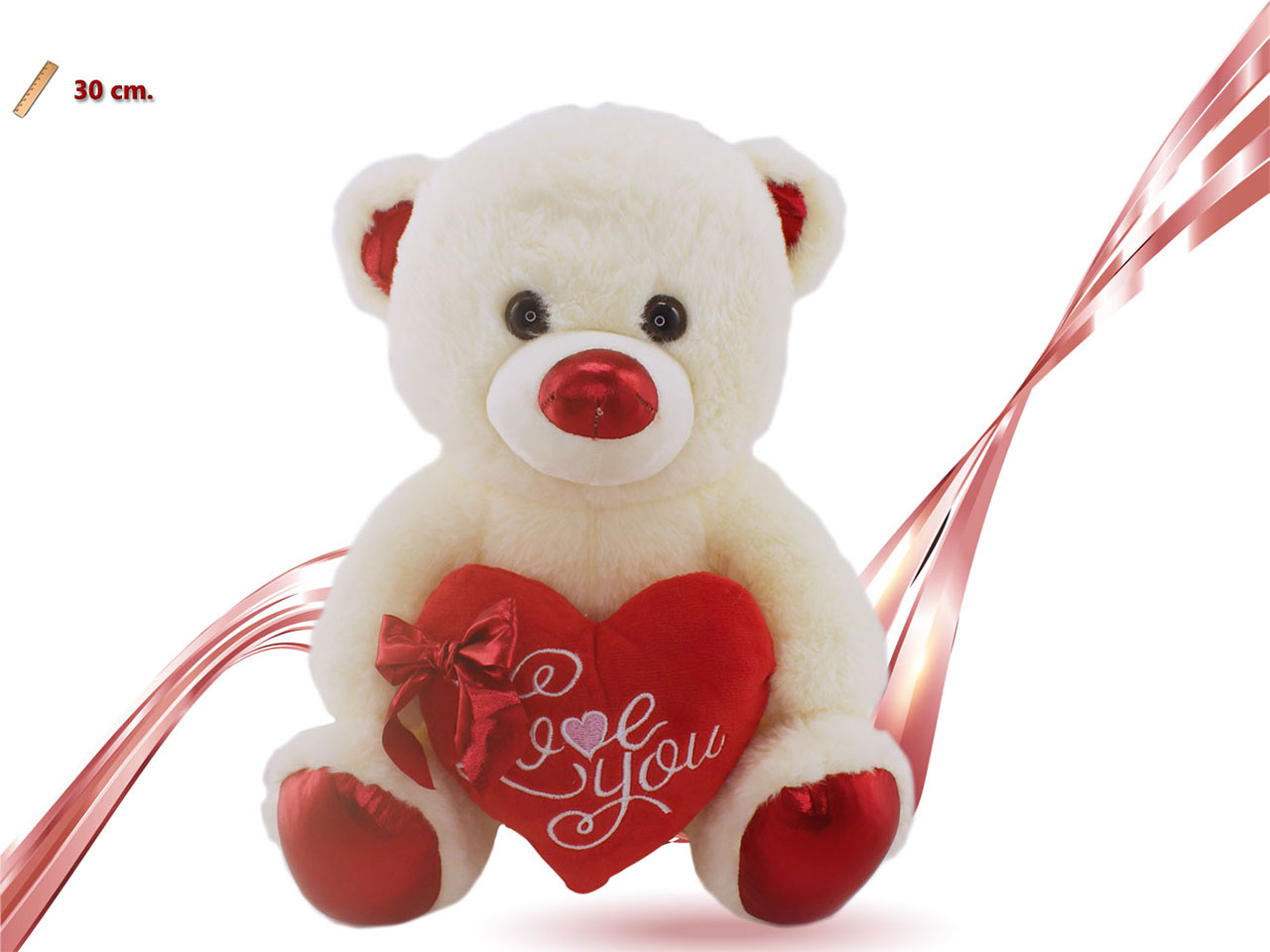 PELUCHE CUORE 30CM ROSA I LOVE YOU: vendita ingrosso con consegna veloce