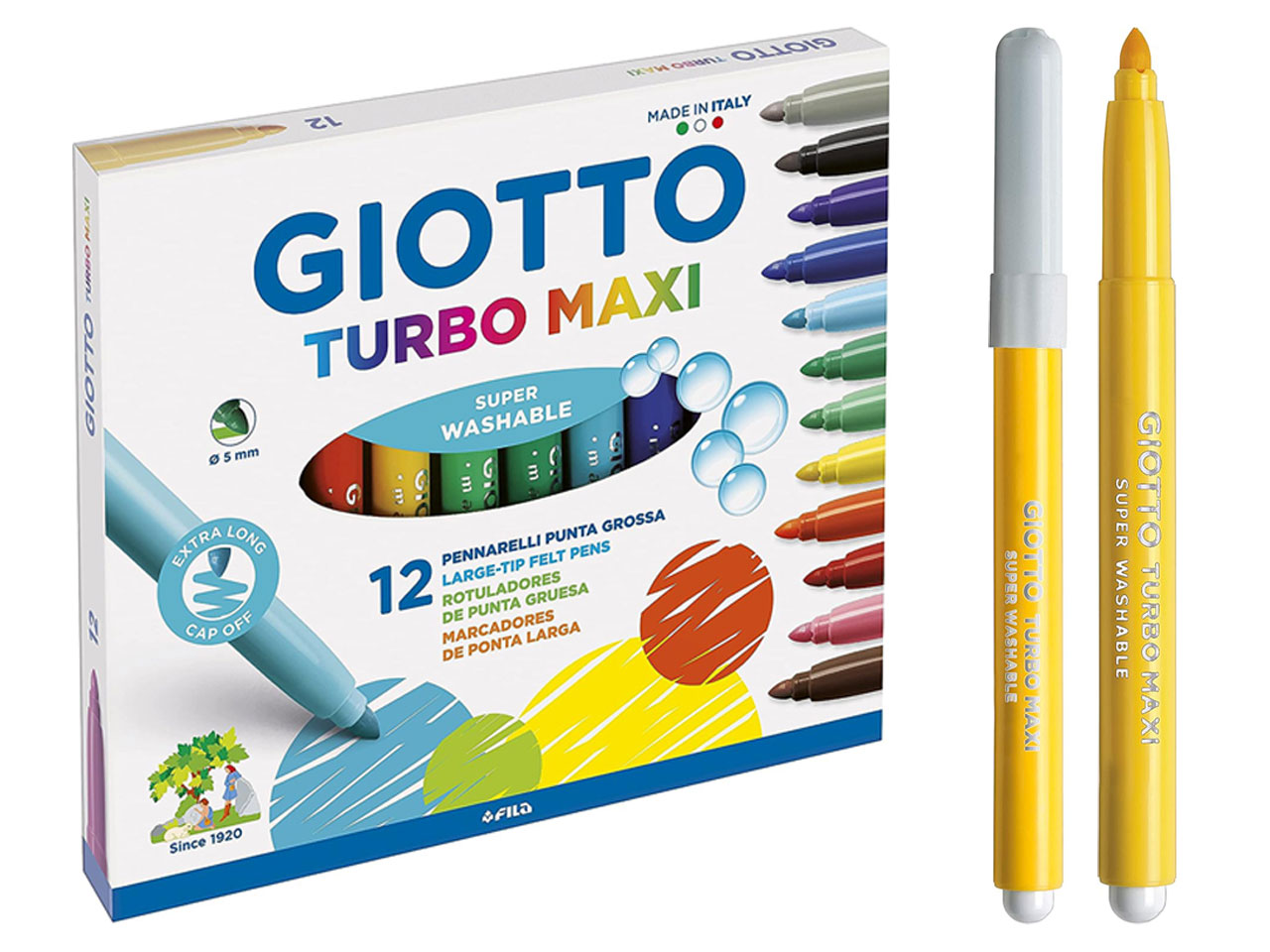 Pennarelli Turbo Maxi Giotto - 48 Pezzi In 12 Colori FILA - 521400