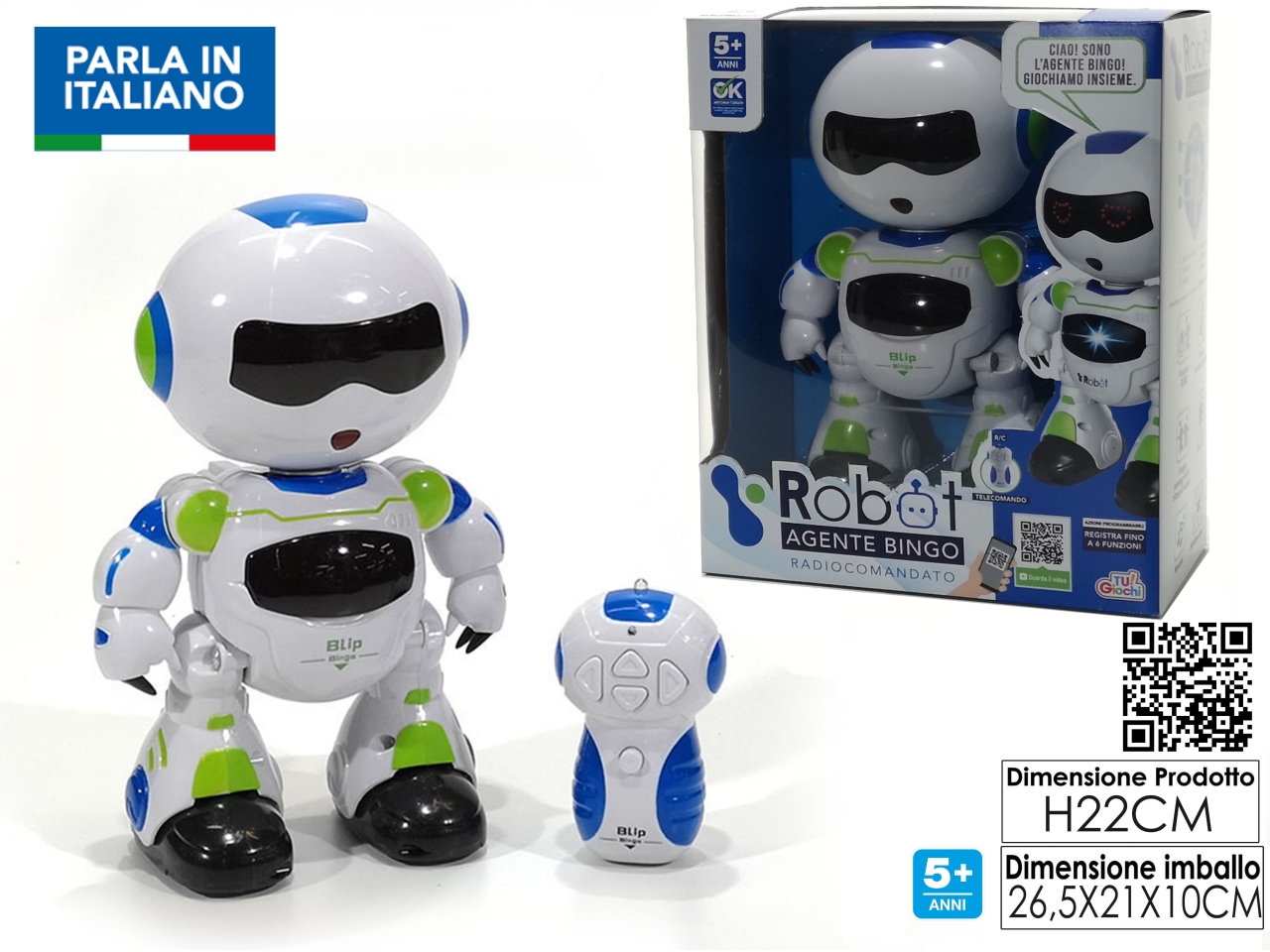 Robot agente bingo radiocomandato con 6 funzioni Agrusti.eu