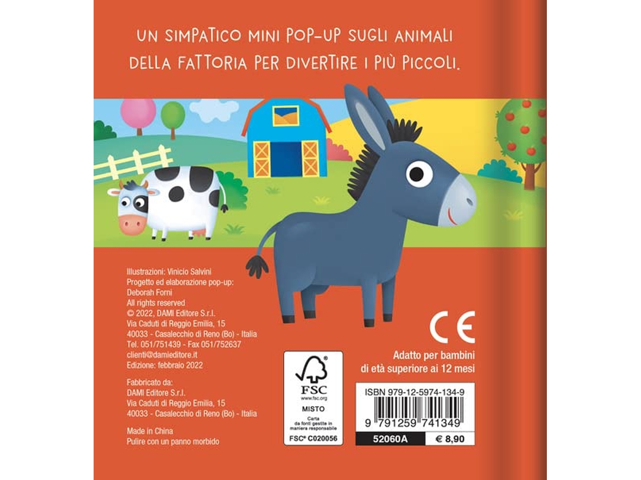 Libro dami editore mini pop-up animali in fattoria