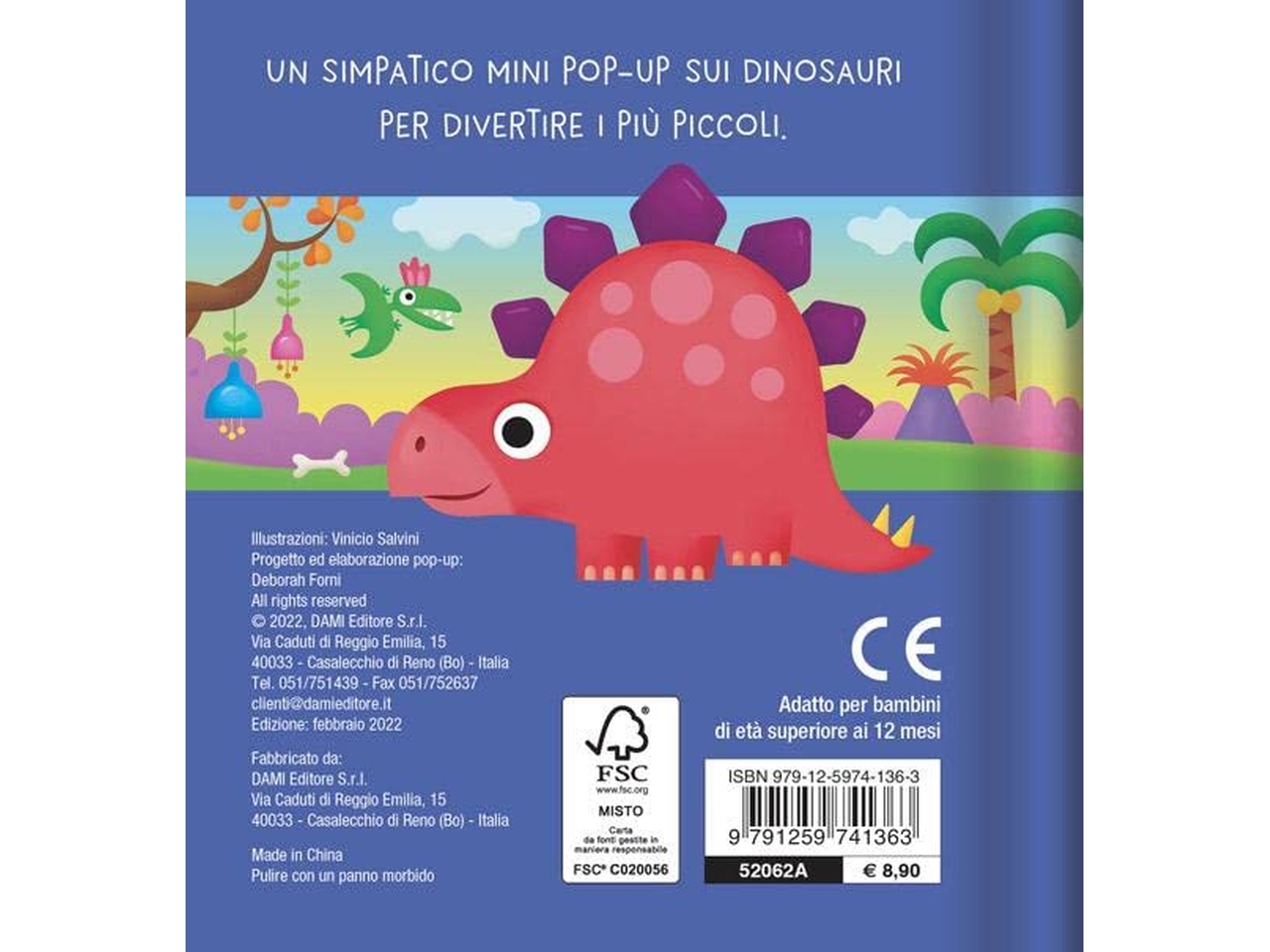 Libro dami editore mini pop-up dinosauri divertenti