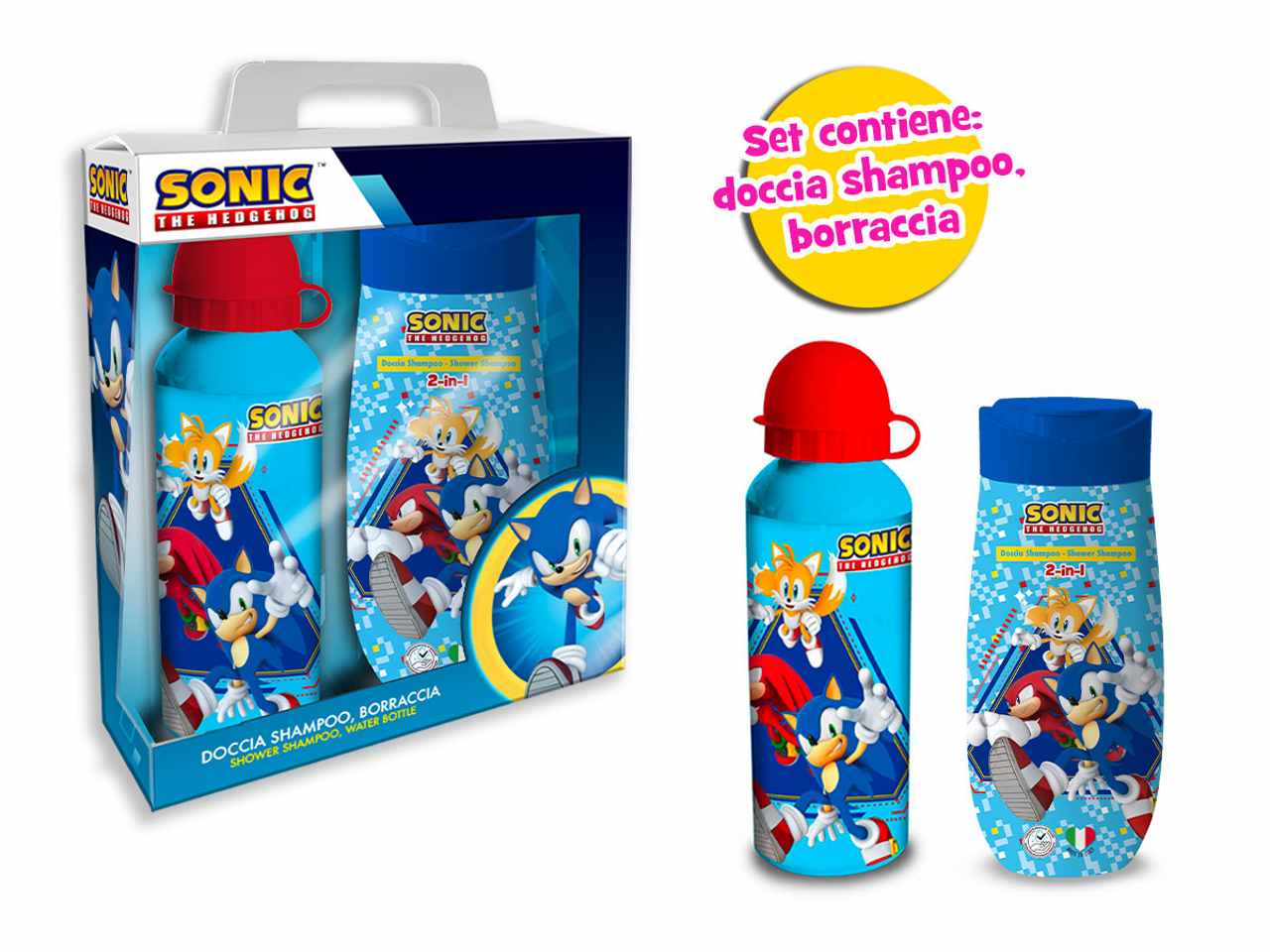 Sonic set doccia shampoo con borraccia