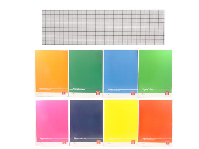 Quaderno maxi colours A4 rigatura a quadretti 4mm misura 210x297mm 100gr  assortiti - la confezione comprende 10 quaderni