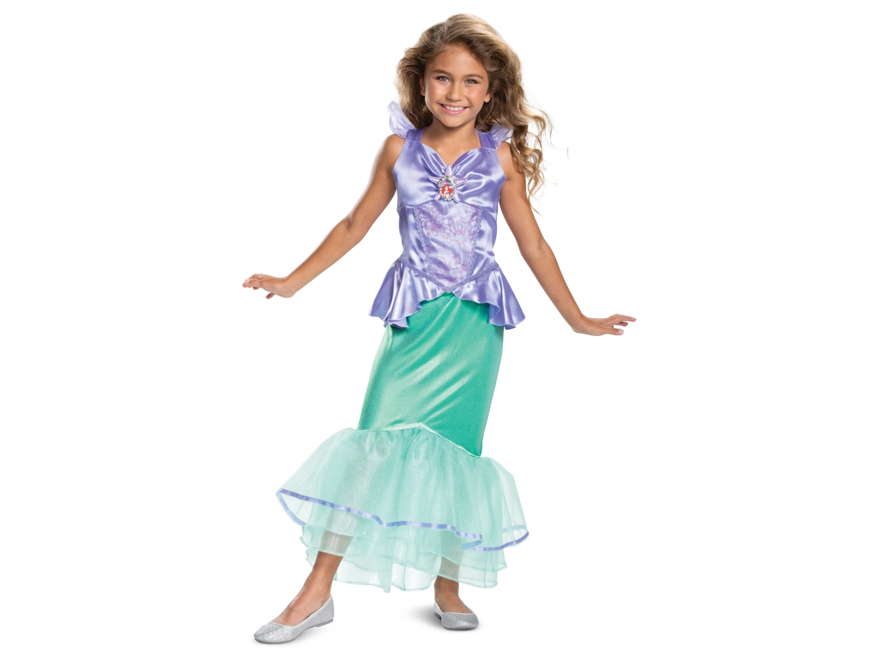 Costume disney princess ariel deluxe da bambina taglia xs - 3-4 anni