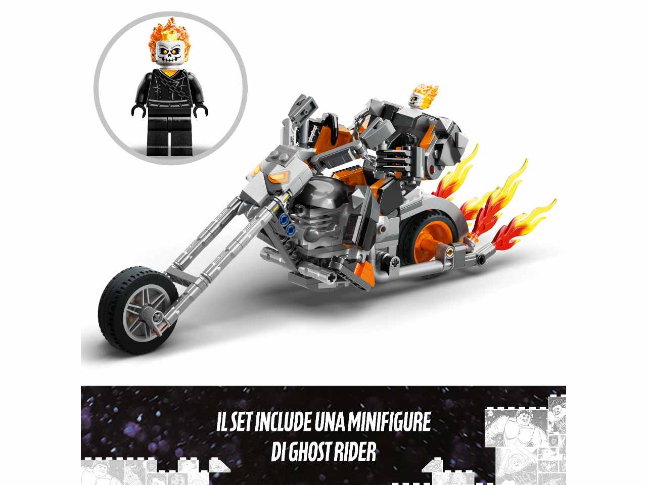 Lego super heroes moto e personaggio di ghost rider