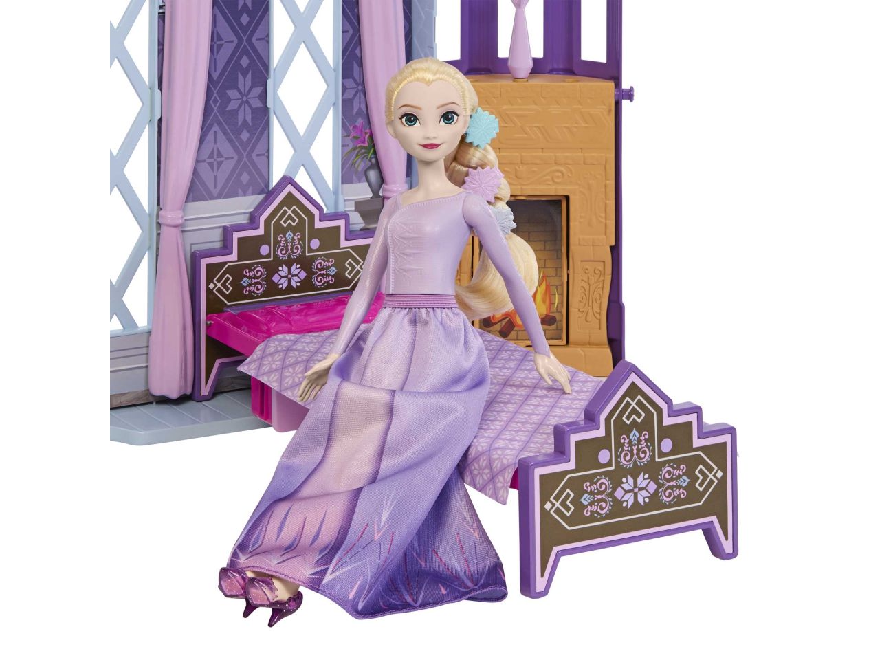 Mattel disney frozen castello di elsa ad arendelle, ambientazioni per  fashion dolls