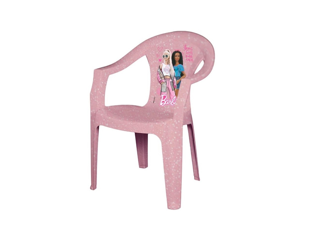 Barbie sedia per bambini rosa in plastica con braccioli