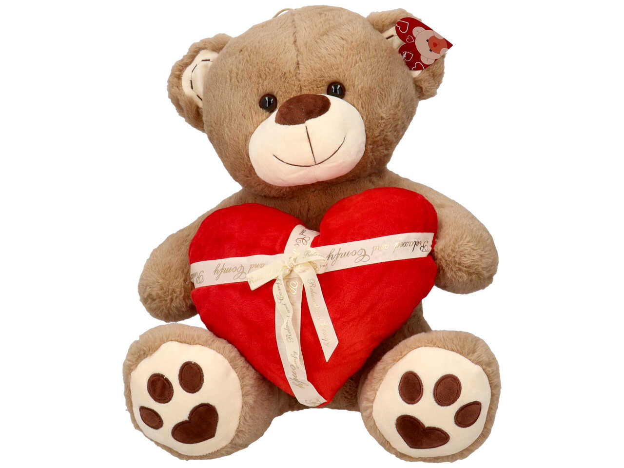 Peluche orso con cuore regalo misura 25cm
