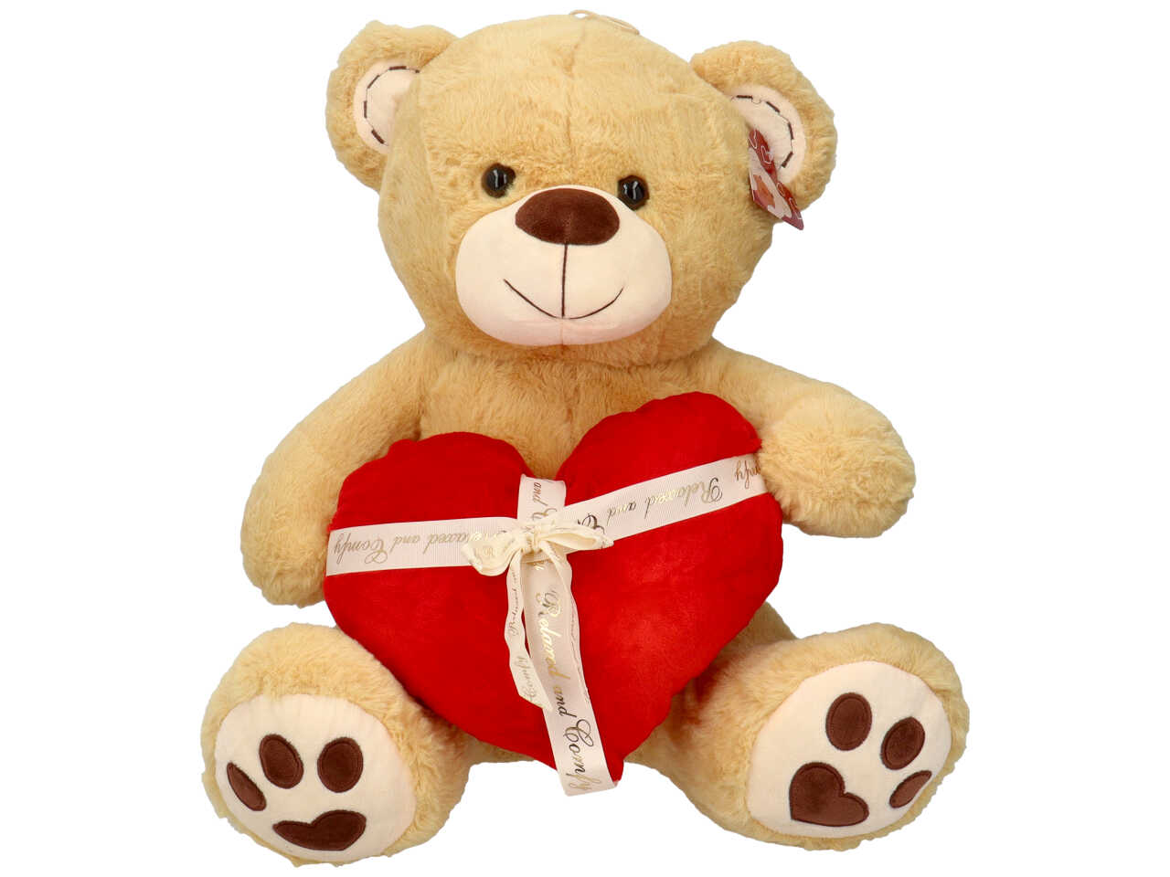 Peluche orso con cuore regalo misura 25cm