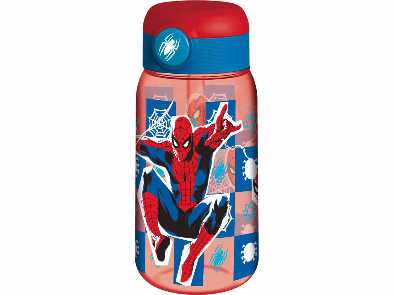 Spiderman borraccia con cannuccia pop up da 510ml