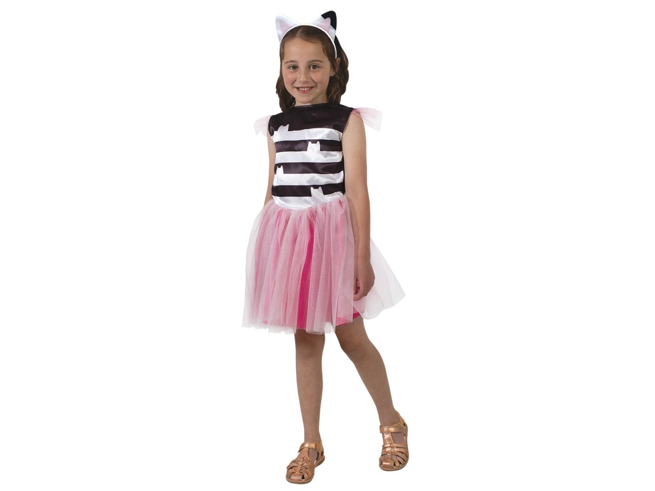 Rubies costume gabby's dollhouse taglia xxs 3-5 anni per bambina- vestito  con dettagli stampati e cerchietto con orecchie