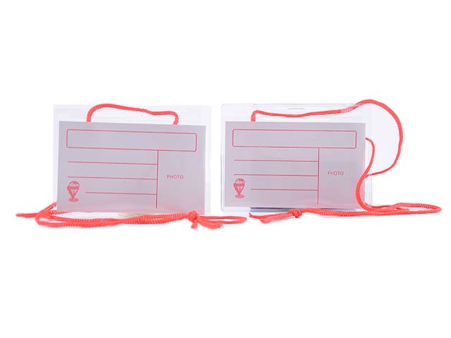 Porta badge flessibile Siam in PVC con cordoncino, trasparente 60x100mm